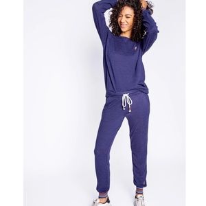 PJ Salvage Stripe Rite Lightning Bolt Embroidered Sweatshirt and Pant